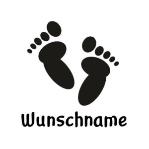 Fussabdruecke Aufkleber personalisiert mit Namen.