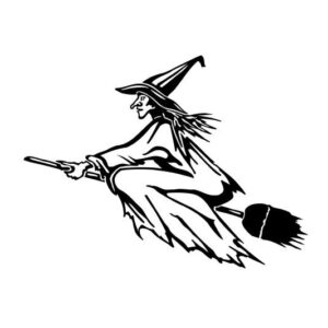 Hexe Auf dem Besen Aufkleber