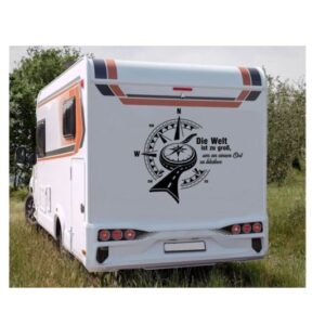 Wohnmobil Aufkleber Strasse mit  Kompass exklusiv Neu