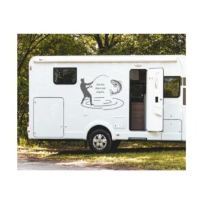 Angler mit Fisch Aufkleber Wohnmobil Caravan Neu