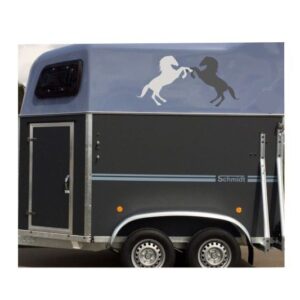 Pferdeanhaenger Aufkleber Twin Horses