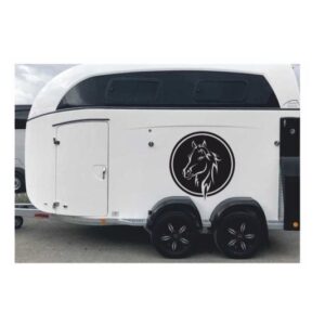 Pferdeanhaenger Pferdkopf im Kreis Aufkleber Sticker