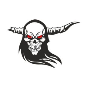 Aufkleber Warrior Schädel Skull Dämon Krieger