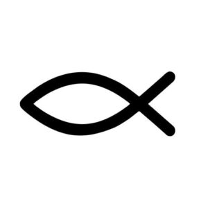 Ichthys-Fisch Aufkleber - Christliches Erkennungszeichen