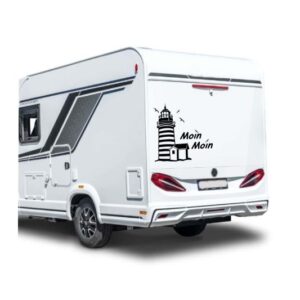 Leuchtturm Moin Moin Wohnmobil Aufkleber 80 x 80 cm