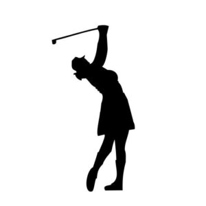 Golferin Aufkleber Sticker 5 x 10 cm