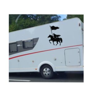 Ritter mit Lanze auf Pferd Aufkleber Wohnmobil