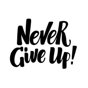 Never Give Up Aufkleber Sticker 20 x 15 cm