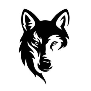 Wolf Kopf Aufkleber 30 x 20 cm