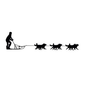 Musher Hundeschlitten Aufkleber 35 x 8 cm
