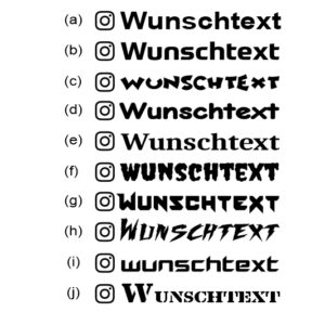 2 x Instagram Wunschtext Aufkleber
