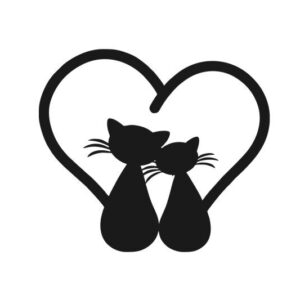 Aufkleber Love Cats Liebe Katzen