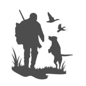 Jäger mit Hund Aufkleber