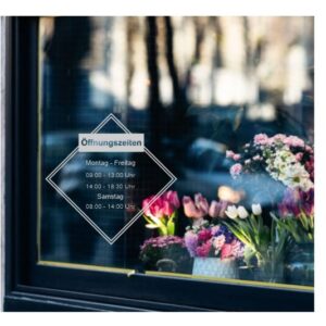 Öffnungszeiten Aufkleber - Gewerbe