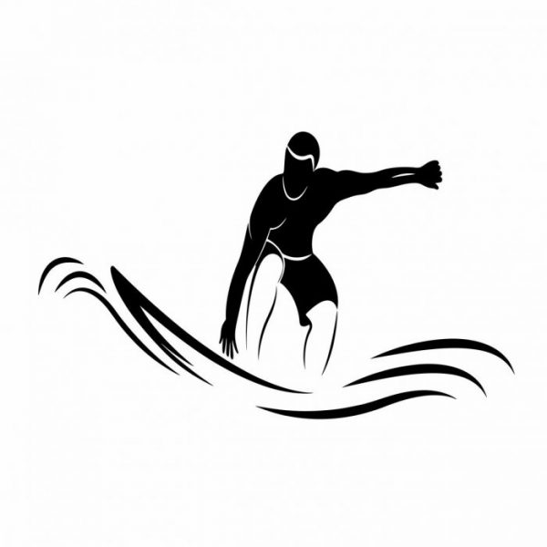 aufkleber surfer wellenreiten