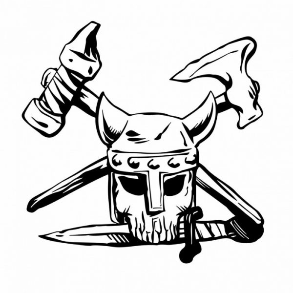 viking warrior aufkleber