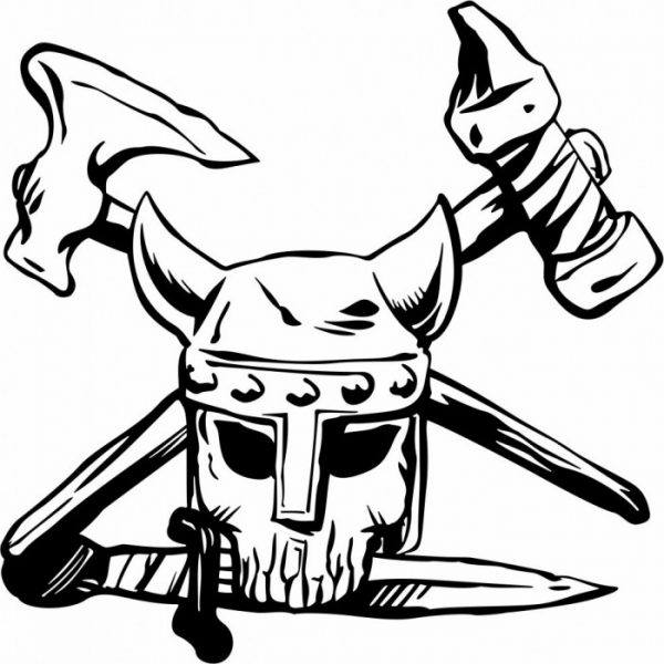 viking warrior aufkleber
