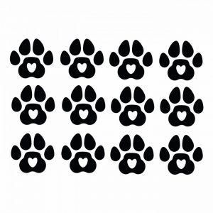 hunde pfoten abdrücke 2er satz sticker