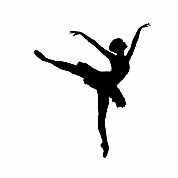 balletttänzerin silhouette aufkleber