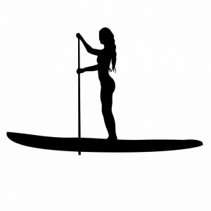 weibliche stand up paddling aufkleber sticker