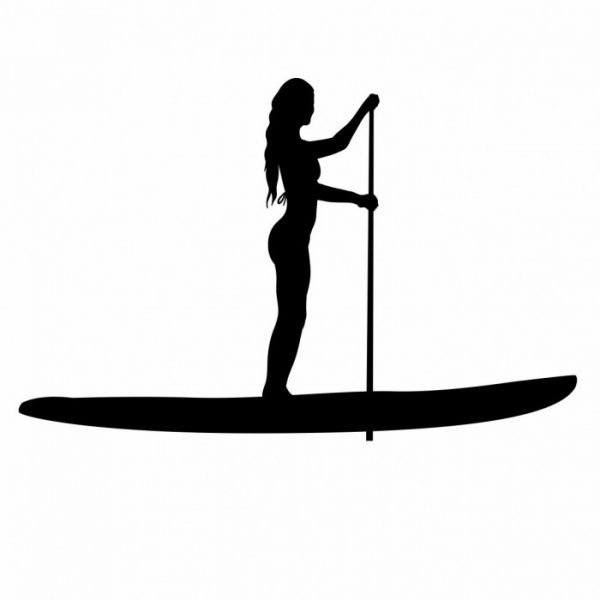 weibliche stand up paddling aufkleber sticker