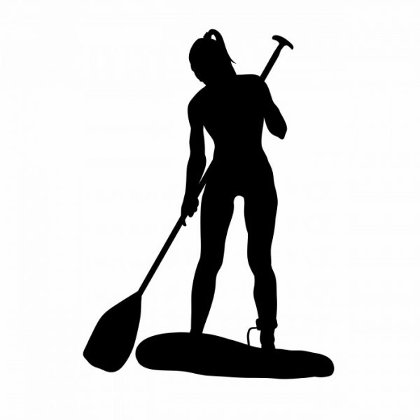 weibliche stand up paddling aufkleber sticker