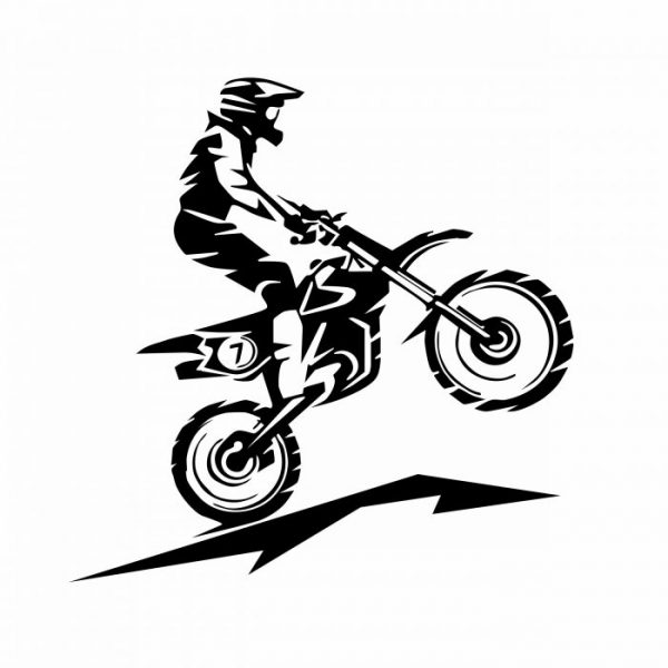 motocross motorrad fahrer biker 20 x 20 cm