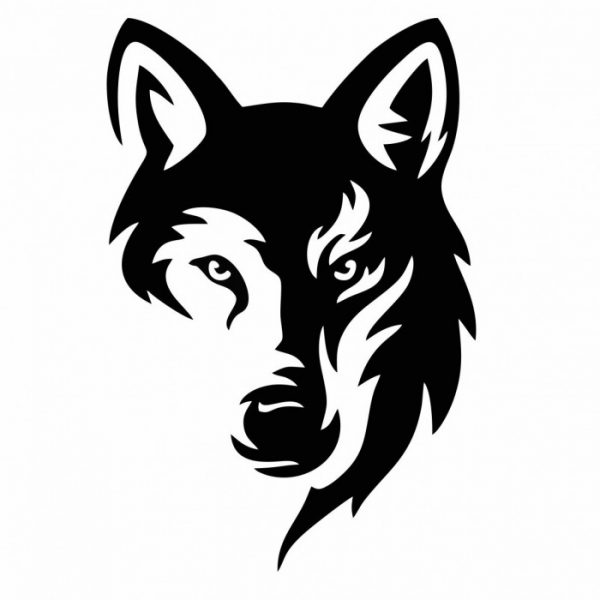 wolf kopf aufkleber 30 x 20 cm