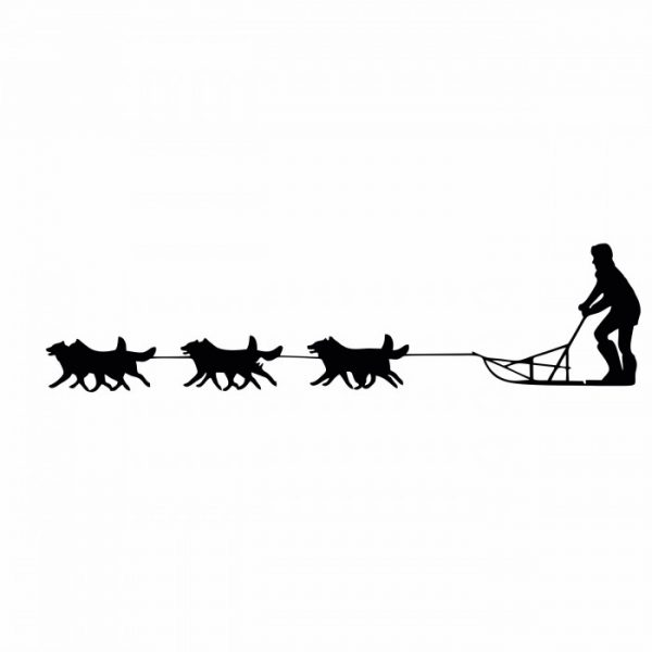 musher hundeschlitten aufkleber