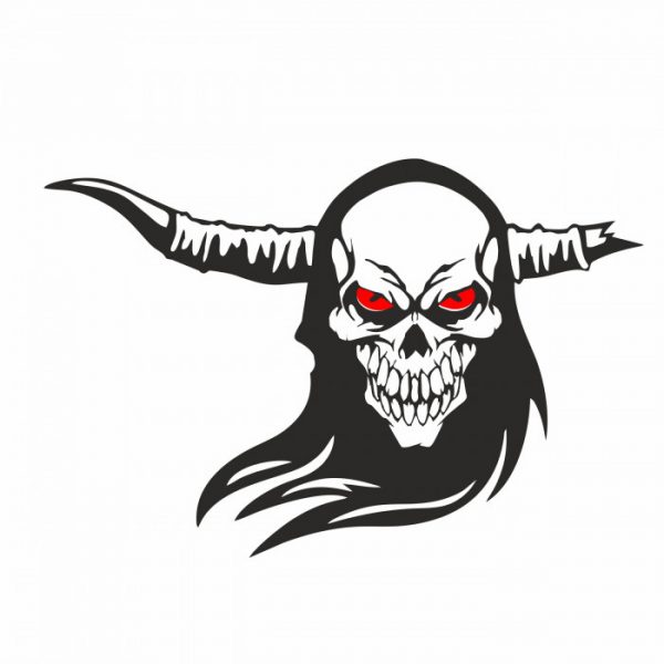 aufkleber warrior schädel skull dämon krieger