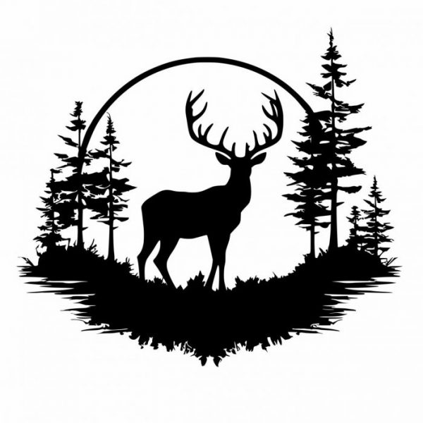 hirsch im wald aufkleber