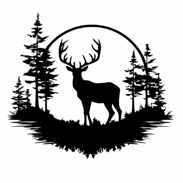 hirsch im wald aufkleber