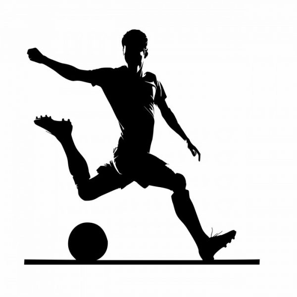 aufkleber fußball spieler silhouetten 20 x 20 cm
