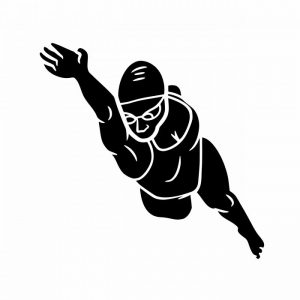 schwimmerin aufkleber 20 x 7 cm aufkleber