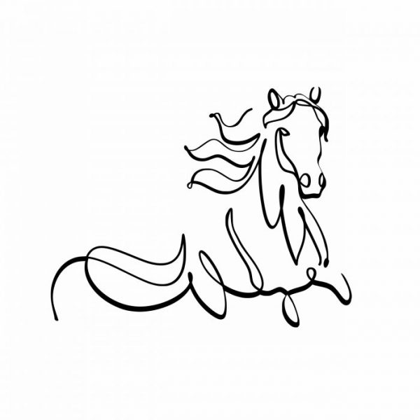 pferd aufkleber wind