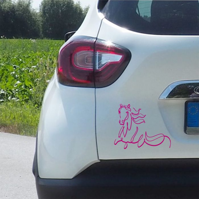 pferd aufkleber wind
