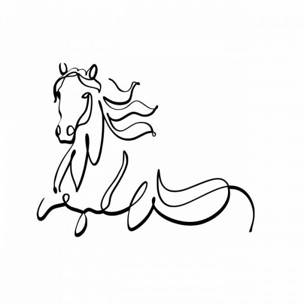 pferd aufkleber wind