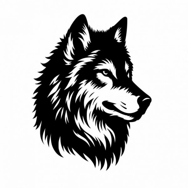 wolf kopf aufkleber 23 x 30 cm