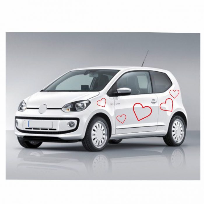 herz aufkleber set 5 x pkw styling