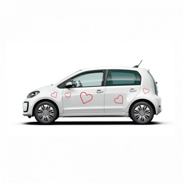 herz aufkleber set 5 x pkw styling