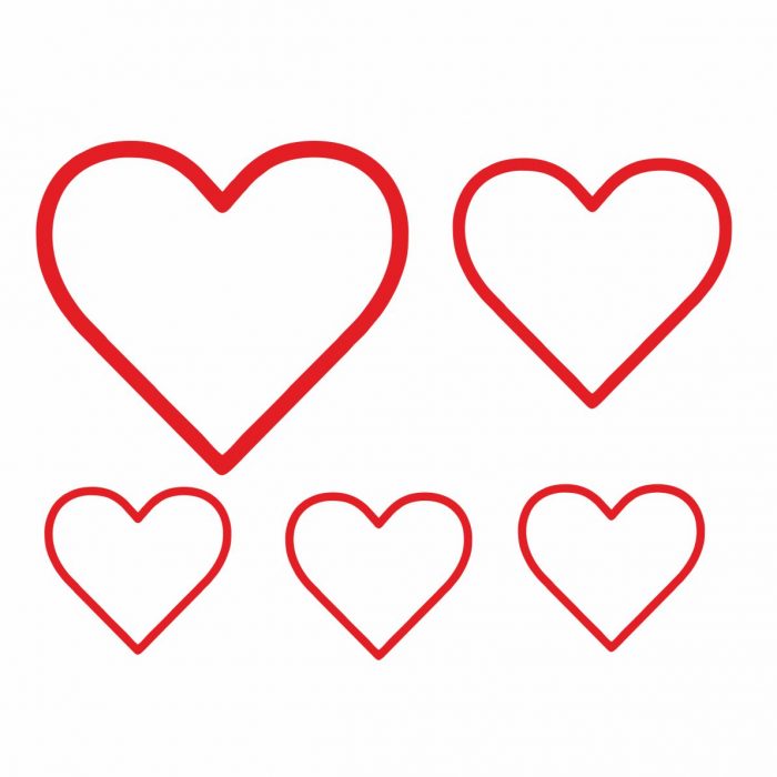 herz aufkleber set 5 x pkw styling