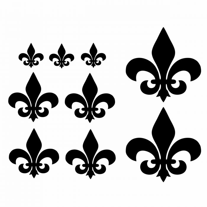 fleur de lis lilie aufkleber set 9 stück