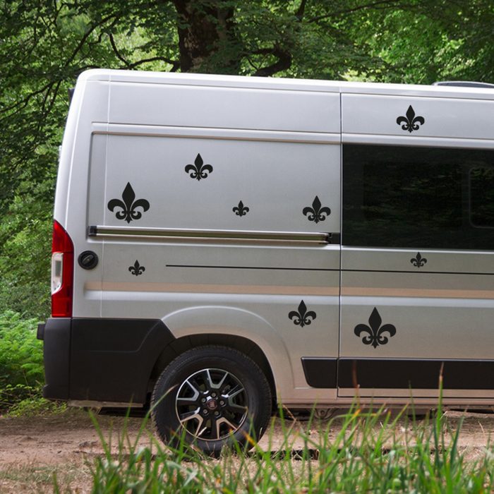 fleur de lis lilie aufkleber set 9 stück