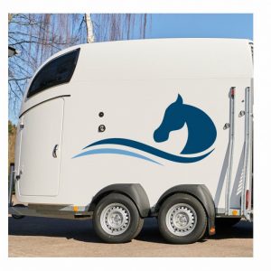 pferdeanhänger aufkleber sticker 2 farbig design styling pferdesport