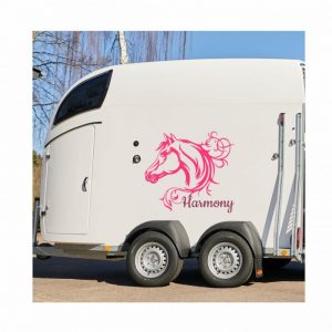 aufkleber fuer pferdeanhaenger harmony mit personalisierung