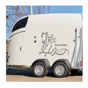 pferdeanhänger aufkleber wind sticker design personalisiert