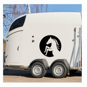 pferdeanhaenger pferd im kreis aufkleber sticker