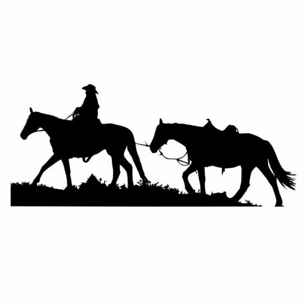 cowboy aufkleber fuer pferdeanhaenger