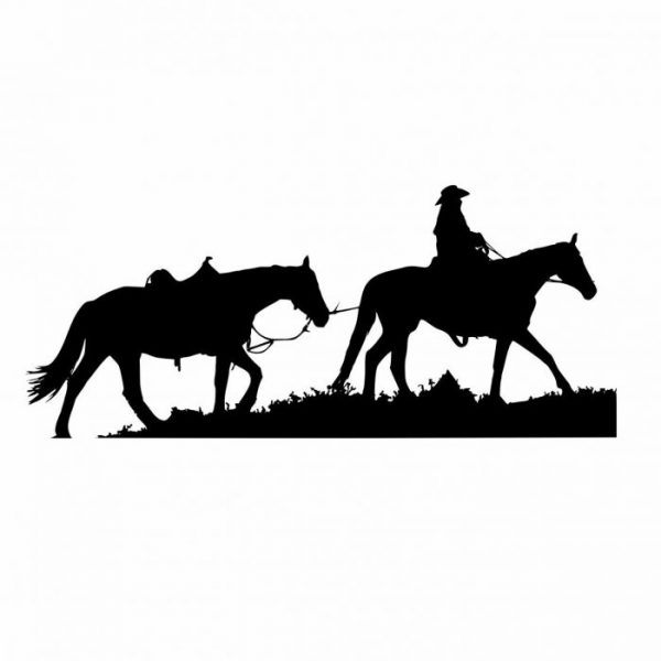 cowboy aufkleber fuer pferdeanhaenger