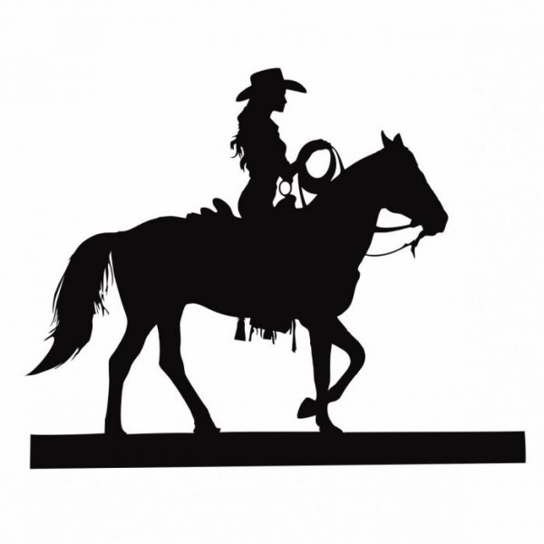aufkleber fuer pferdeanhaenger "cowgirl"
